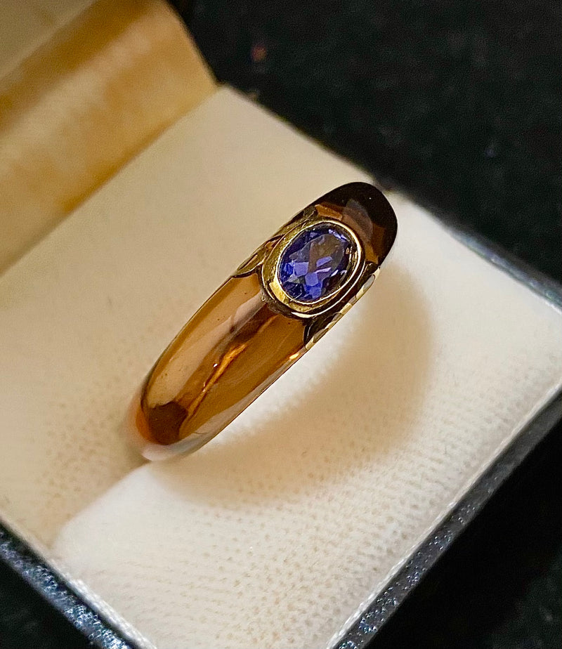 Faberge style Designer's 18K Yellow Gold with Tanzanite Transparent Ring - $10K Appraisal Value w/CoA} APR57