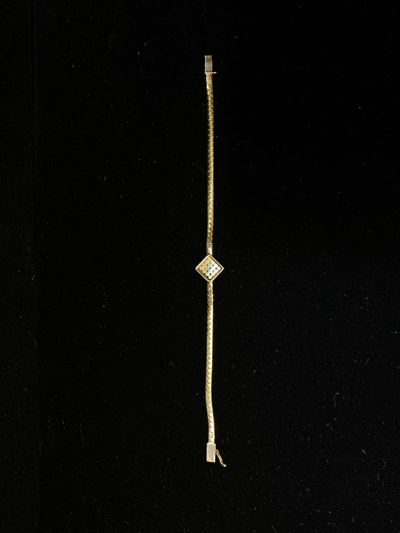Unique Design SYG 25 Diamonds Pave Square Chain Links Bracelet w $8K COA !!} APR 57