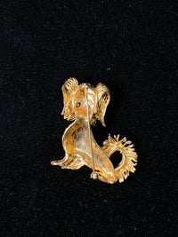 1950’s Vintage Textured Solid Yellow Gold & Ruby Puppy Brooch - $15K Appraisal Value w/CoA } APR 57