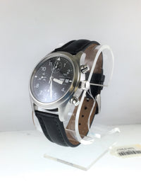 Men's IWC Schaffhausen Watch With Black Dial Chronograph Stainless Steel Est$15K APR 57
