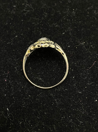 1930's Antique Design 18KWG 3 Diamonds Filigree Ring -$6K Appraisal Value w/CoA} APR 57