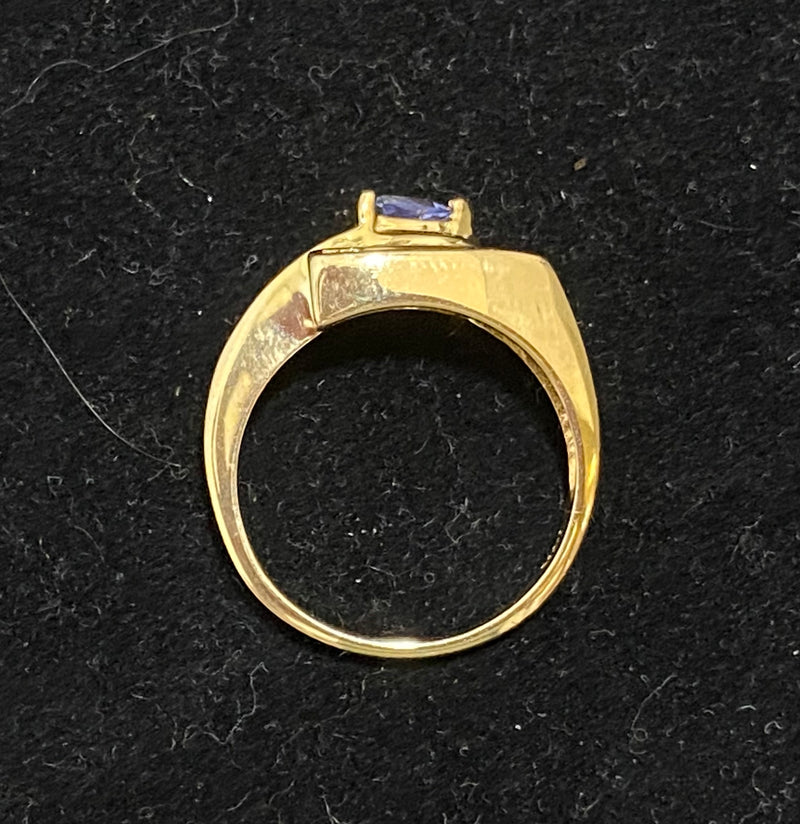 High-end Designer Solid Yellow Gold Tanzanite & 35-Diamond Ring - $20K Appraisal Value w/CoA} APR57
