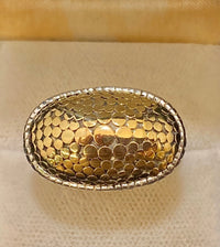 Beautiful Unique Sterling Silver & 18K Yellow Gold Dome Ring - $3.5K Appraisal Value w/CoA} APR57