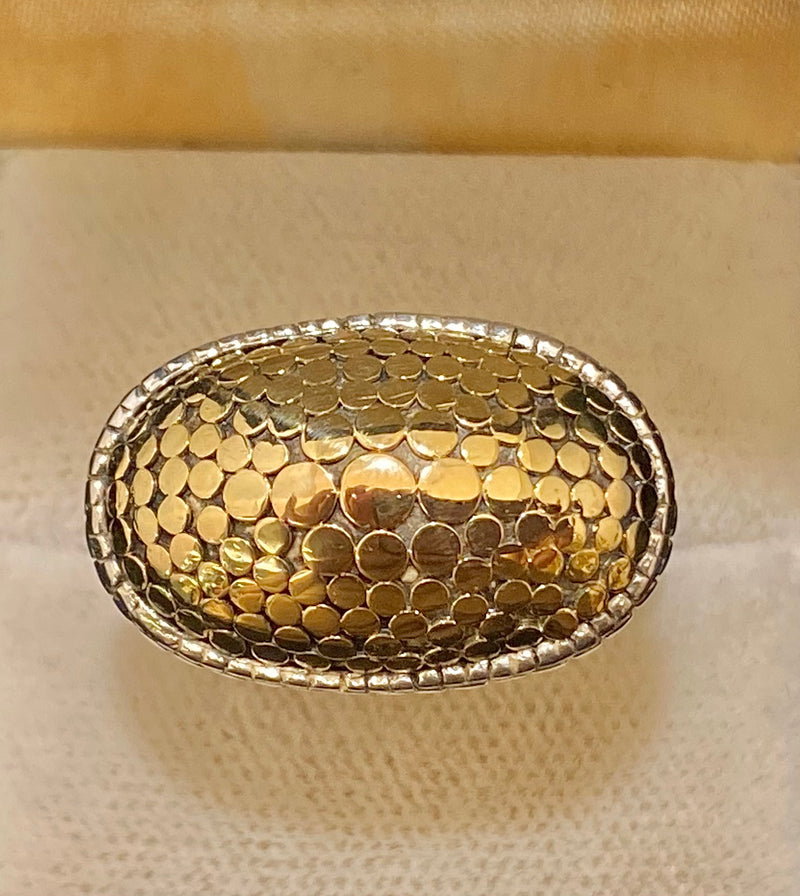 Beautiful Unique Sterling Silver & 18K Yellow Gold Dome Ring - $3.5K Appraisal Value w/CoA} APR57