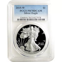 2015-W 1 oz Proof American Silver Eagle Coin PCGS PR70 DCAM APR 57