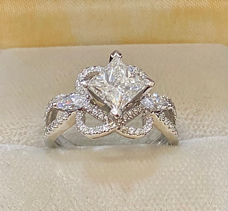 Incredible Solid White Gold 88-Multi-cut Diamond Ring - $50K Appraisal Value w/CoA} APR57