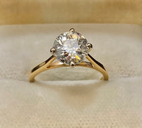 Antique Solid Yellow Gold with Old Mine Diamond Solitaire Engagement Ring - $25K Appraisal Value w/CoA} APR57