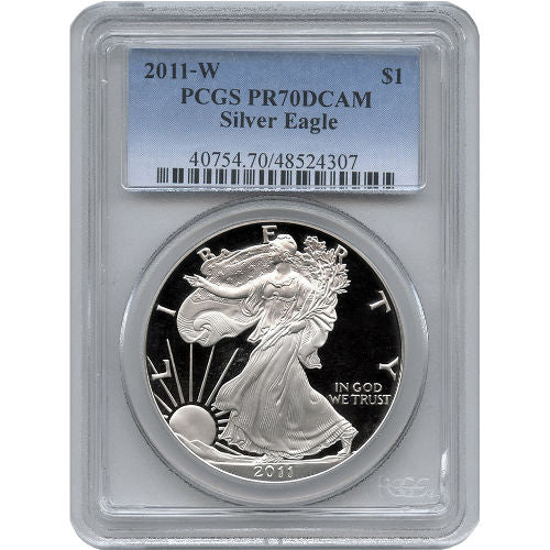 2011-W 1 oz Proof American Silver Eagle Coin PCGS PR70 DCAM APR 57