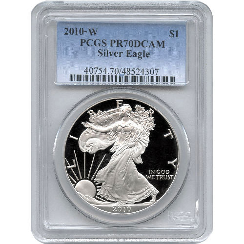 2010-W 1 oz Proof American Silver Eagle Coin PCGS PR70 DCAM APR 57