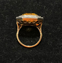 1890’s Antique Solid Yellow Gold & Platinum 92-Diamond & Citrine Ring - $30K Appraisal Value w/CoA} APR57