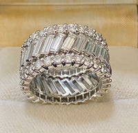 High End Designer Platinum 90-Multi-cut Diamond Band Ring - $50K Appraisal Value w/CoA} APR57