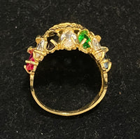 Incredible Solid Yellow Gold Multi-Colored Gemstones Native Indian Head Ring - $4K Appraisal Value w/CoA} APR57