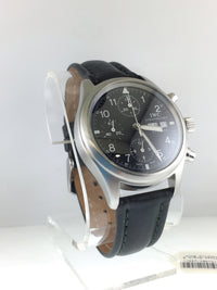 Men's IWC Schaffhausen Watch With Black Dial Chronograph Stainless Steel Est$15K APR 57