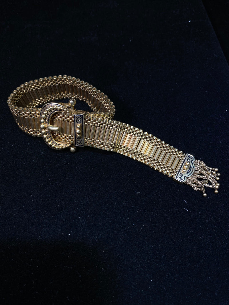 Incredible Vintage Designer Solid Yellow Gold Buckle Slide Bracelet - $15K Appraisal Value w/CoA} APR 57