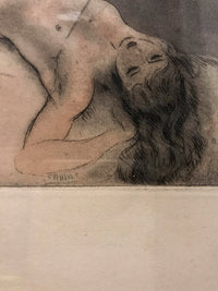 EDOUARD JULES CHIMOT "Female Nude", Original 1920s Etching - $10K APR Value w/ CoA! APR 57