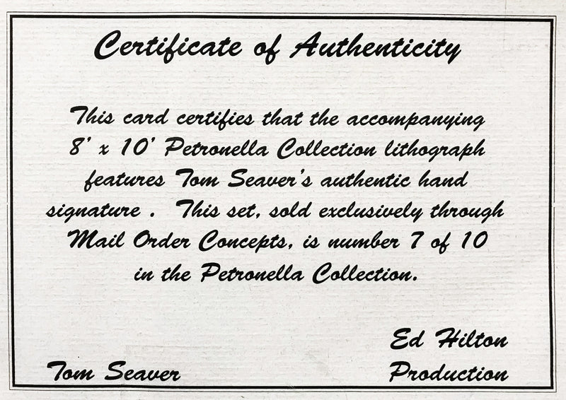 TOM SEAVER 1970s Autographed Petronella Collection Print - $1.5K APR Value w/ CoA! + APR 57