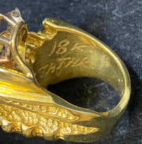 J.TATAR Beautiful 18K Yellow Gold Star Sapphire & Diamond Ring - $20K Appraisal Value w/CoA} APR57