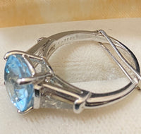 High-End Designer Platinum with Aquamarine & Diamonds Ring - $50K Appraisal Value w/CoA} APR57