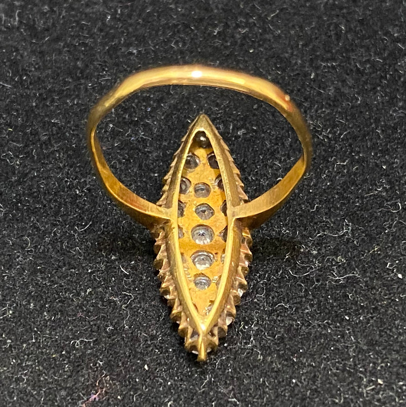 Unique Solid Yellow Gold 21-White Sapphire Ring - $2K Appraisal Value w/ CoA! } APR57