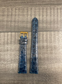 Dark Blue Crocodile Shiny Watch Strap - $800 APR VALUE w/ CoA! ✓ APR 57