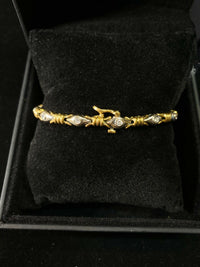 Very Unique Designer 2-Tone 18K White Gold & Yellow Gold Bracelet w/ 12 Diamonds - $15K Appraisal Value w/ CoA } APR 57