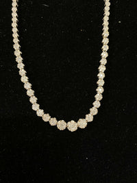 Very Unique Designer Solid White Gold Necklace w/469 Diamond Flower Motif - $40K Appraisal Value w/CoA! } APR 57