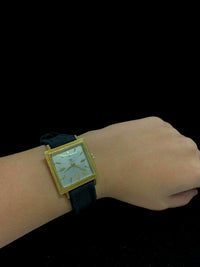 JULES JURGENSEN 18K Yellow Gold Square Unisex Wristwatch - $8K APR Value w/ CoA! ✓ APR 57