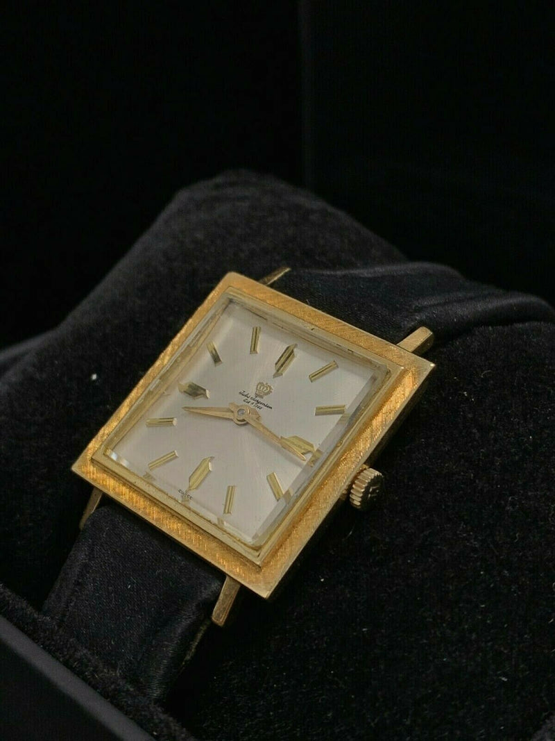 JULES JURGENSEN 18K Yellow Gold Square Unisex Wristwatch - $8K APR Value w/ CoA! ✓ APR 57