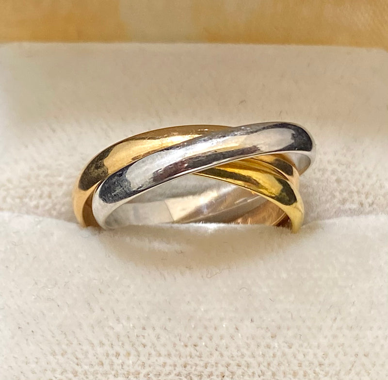 CARTIER Trinity Ring in 18K Tri-Color Gold - $3.5K Appraisal Value w/ CoA! } APR57
