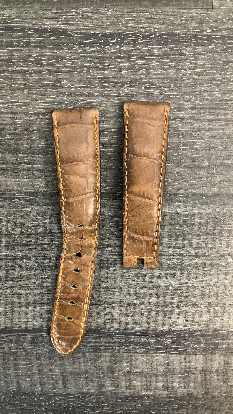 RITMO MUNDO Brown Padded Crocodile Leather Watch Strap - $600 APR VALUE w/ CoA! ✓ APR 57
