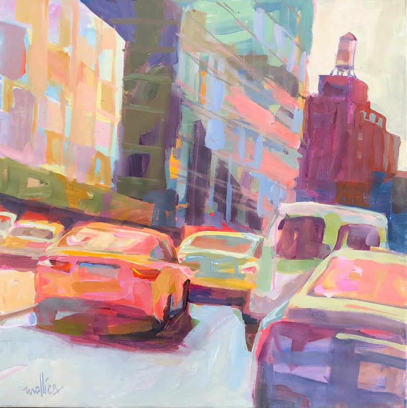 PATTI MOLLICA "Road Race" Acrylic on Canvas - $14K Appraisal Value APR 57