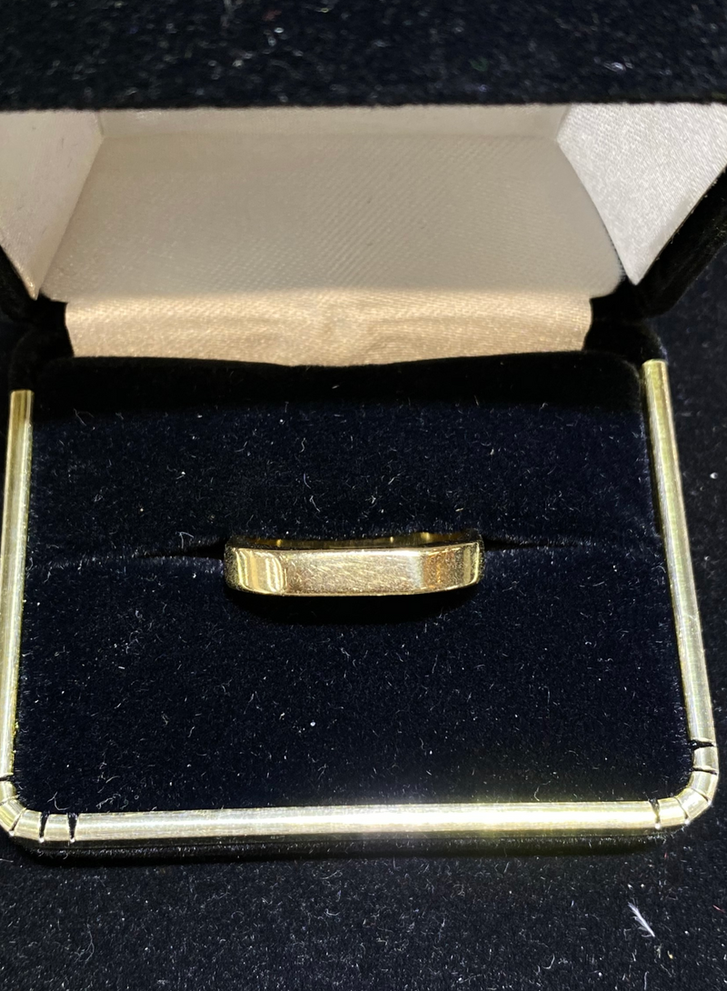 Tiffany Style Solid Yellow Gold Square Wedding Band Ring - $3.5K Appraisal Value w/CoA} APR 57