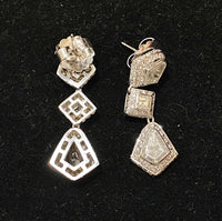 Incredible Designer 18K White Gold Shield-Diamond Drop Earrings - $70K Appraisal Value w/CoA} APR57