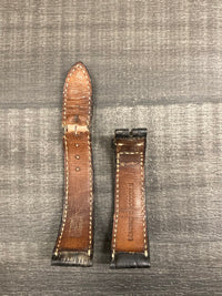 BREITLING Black Padded Crocodile Leather Watch Strap - $650 APR VALUE w/ CoA! ✓ APR 57