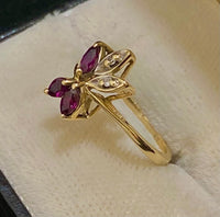 Beautiful Designer Solid Yellow Gold Garnet & Diamond Ring - $2K Appraisal Value w/CoA} APR57
