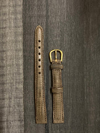 Gray Lizard Leather Padded Watch Strap - $400 APR VALUE w/ CoA! ✓ APR 57