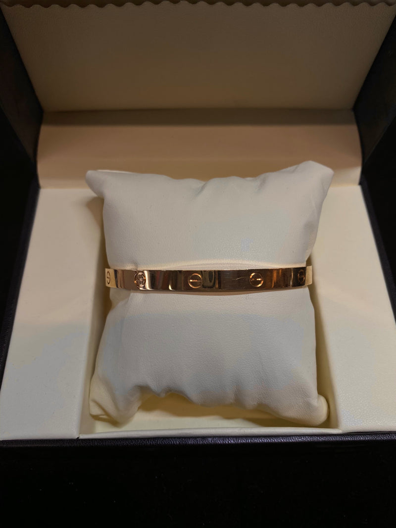CARTIER Love Bracelet 18K Rose Gold Jumbo Size - $10K Appraisal Value w/ CoA! APR 57