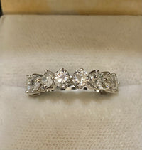 Unique Designer Solid White Gold17-Diamond Eternity Band Ring - $40K Appraisal Value w/CoA} APR57