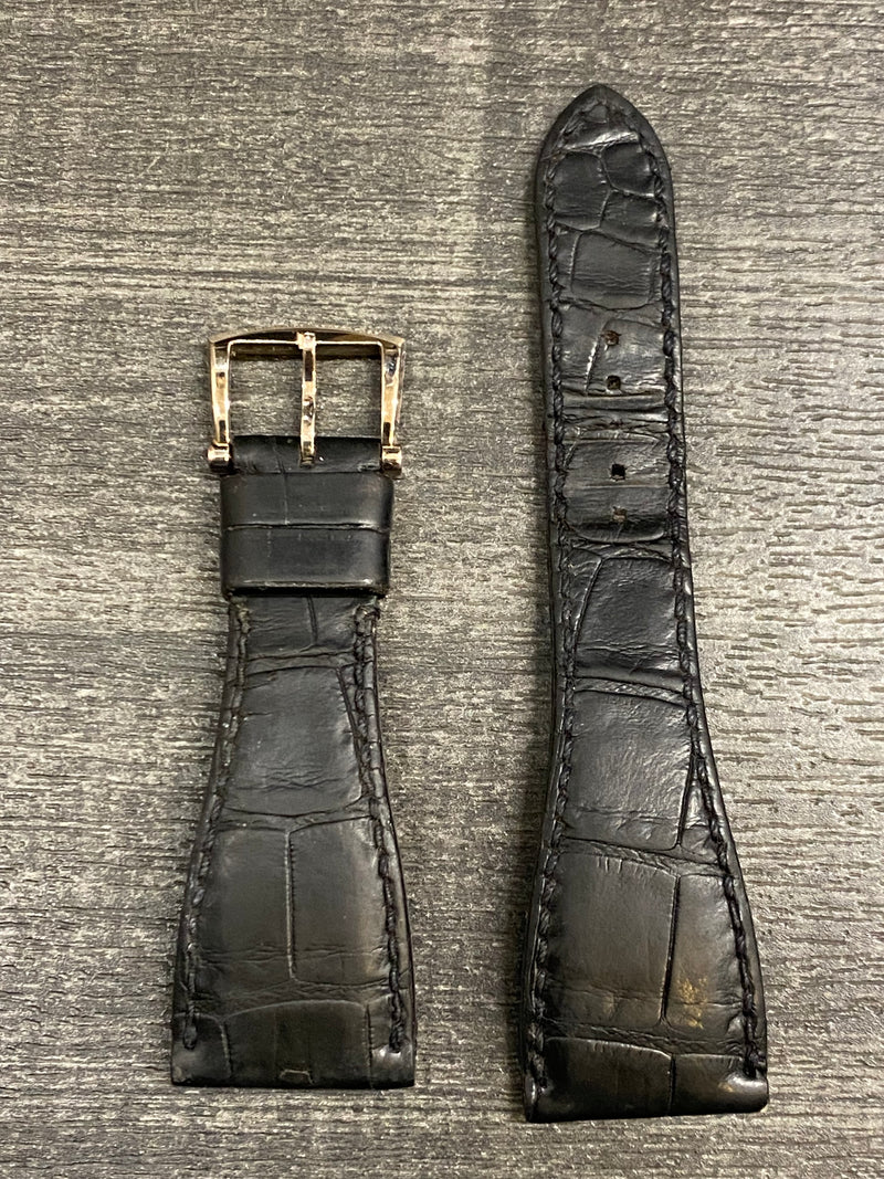 ROGER DUBUIS Original Black Padded Crocodile Leather Watch Strap - $1000 APR VALUE w/ CoA! ✓ APR 57