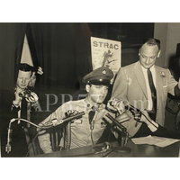 Rare B&W Photo of ELVIS PRESLEY at Press Conference in Army Uniform - $1.5K APR VALUE! APR 57