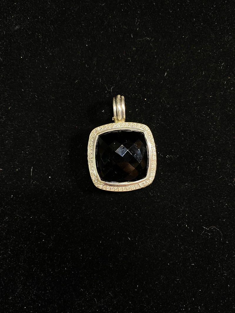 David Yurman’s Sterling 40 CTS Black Onyx/63 Diamonds Brooch/Pendant w $10K COA} APR 57