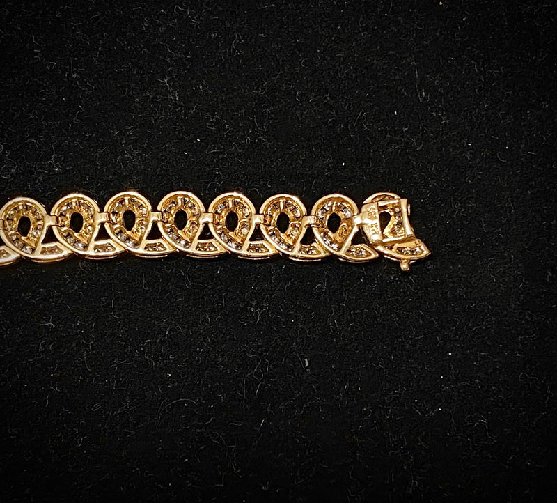 Bvlgari style Solid Yellow Gold with Channel Setting 338 Diamonds Bracelet - $30K Appraisal Value w/CoA} APR57