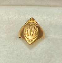 1928 Antique Design Solid Yellow Gold JR High School Ring - $6K Appraisal Value w/CoA} APR57