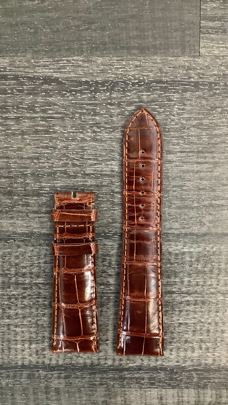 CHOPARD Brown Padded Crocodile Leather Watch Strap - $700 APR VALUE w/ CoA! ✓ APR 57
