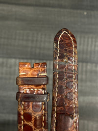 BREITLING Brown Crocodile Padded Watch Strap  - $750 APR VALUE w/ CoA! ✓ APR 57