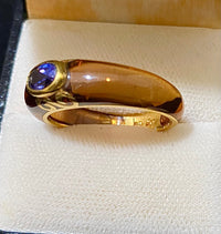 Faberge style Designer's 18K Yellow Gold with Tanzanite Transparent Ring - $10K Appraisal Value w/CoA} APR57