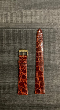 Brown Padded Crocodile Leather Watch Strap - $600 APR VALUE w/ CoA! ✓ APR 57