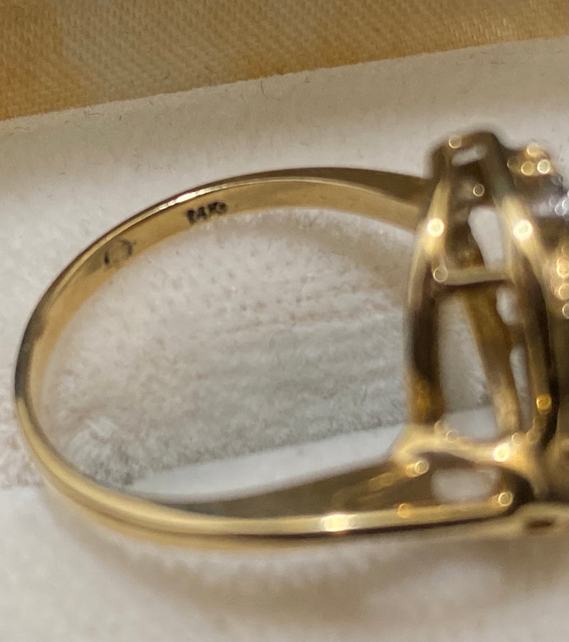 1940's Solid Yellow Gold Opal & Diamond Ring - $6K Appraisal Value w/CoA} APR57