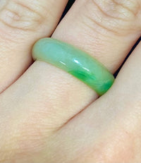 Unique Chinese Designer Green Jade Band Ring - $3K Appraisal Value w/CoA} APR57