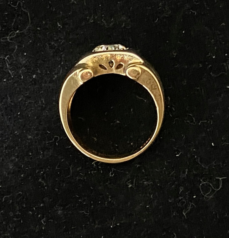 Antique Designer Solid Yellow Gold with Old Mine Diamond Flat-top Ring - $20K Appraisal Value w/CoA} APR57